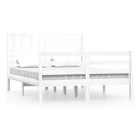 Rám postele bílý masivní dřevo 160 × 200 cm, 3101099