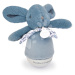 Plyšový zajíček Musical Night Light Blue Doudou et Compagnie s hudbou bílým šumem a světlem modr