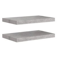 Shumee plovoucí nástěnné 2 ks betonově šedé 50×23×3,8 cm MDF, 326595