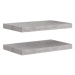 Shumee plovoucí nástěnné 2 ks betonově šedé 50×23×3,8 cm MDF, 326595