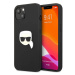 Kryt Karl Lagerfeld KLHCP13SPKMK iPhone 13 mini 5,4" black hardcase Leather Ikonik Karl`s Head M