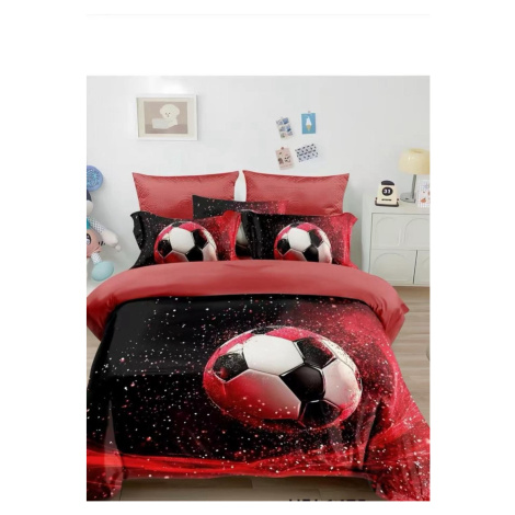 Povlečení Fotbal červený 3D 140x200, 70x90 cm, 3-dílné