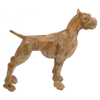 KARE Design Soška Pes Bulldog - dřevěná, 70x78cm