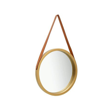 Nástěnné zrcadlo s popruhem 50 cm zlaté SHUMEE
