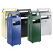 VAR Sběrač odpadů s popelníkem a ochrannou stříškou proti dešti, objem 60 l, š x v x h 480 x 960