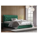 Eka Čalouněná postel Mona - Kronos 90x200 cm Barva látky: Smaragdová (19), Úložný prostor: S dře