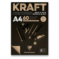 Blok Clairefontaine Brown a Black Kraft A4, 60 listů, 90 g Clairefontaine