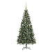 Umělý vánoční stromek s LED diodami a sadou koulí 210 cm