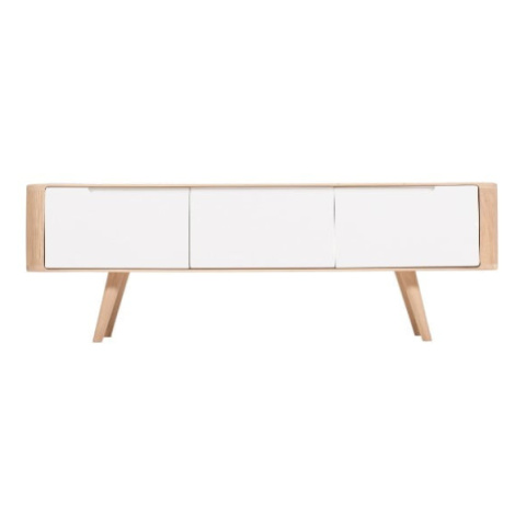 Televizní stolek z dubového dřeva Gazzda Ena, 135 x 42 x 45 cm