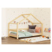 Benlemi Dětská postel domeček LUCKY se zábranou Zvolte barvu: Nelakovaná, Zvolte rozměr: 90x190 