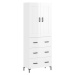 vidaXL Skříň highboard lesklá bílá 69,5 x 34 x 180 cm kompozitní dřevo