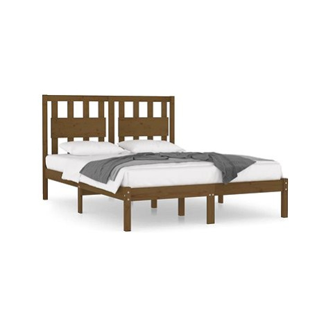 Rám postele medově hnědý masivní borovice 200 × 200 cm, 3103956 SHUMEE