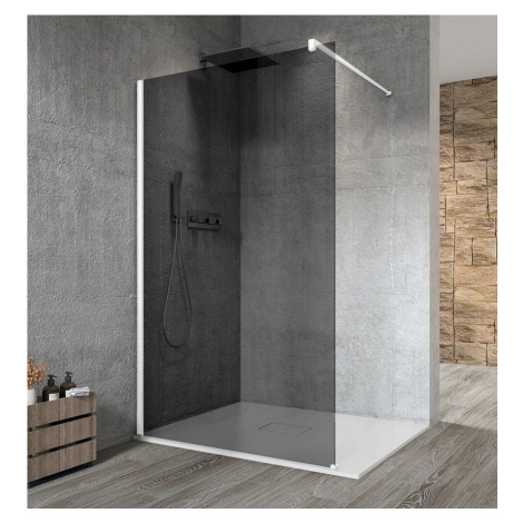 GELCO VARIO WHITE jednodílná sprchová zástěna k instalaci ke stěně, kouřové sklo, 800 GX1380GX10