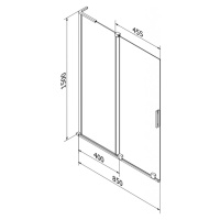 MEXEN/S Velar L dvoukřídlá posuvná vanová zástěna 85 x 150 cm, transparent, zlatá 896-085-003-01