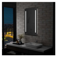 Koupelnové nástěnné zrcadlo s LED světlem a policí 60 x 100 cm