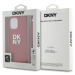 DKNY PU Leather Stack Logo Wrist Strap kryt iPhone 14 Pro Max růžový