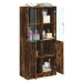 vidaXL Highboard s dvířky kouřový dub 68x37x142 cm kompozitní dřevo