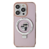 Zdní kryt Karl Lagerfel KLHMP15XHMRSKCP Ringstand KC MagSafe pro Apple iPhone 15 Pro Max, pink