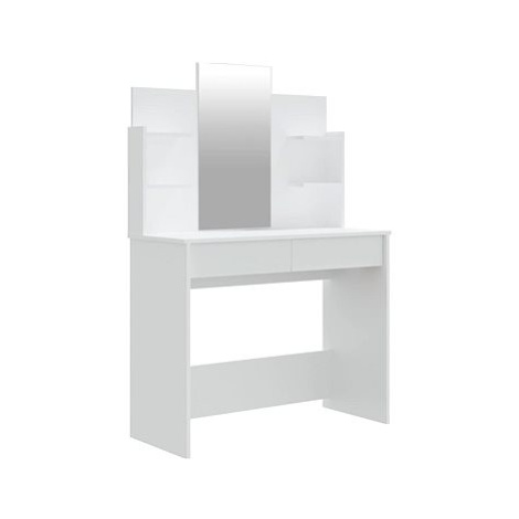 Shumee Toaletní stolek se zrcadlem bílý 96 × 40 × 142 cm