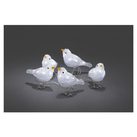 Exihand Ptáčci 6144-203, 5 kusů, 40 bílých LED , výška 11,5 cm KONST