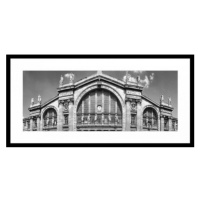 Rámovaný obraz Gare du Nord 80x40 cm, černobílý