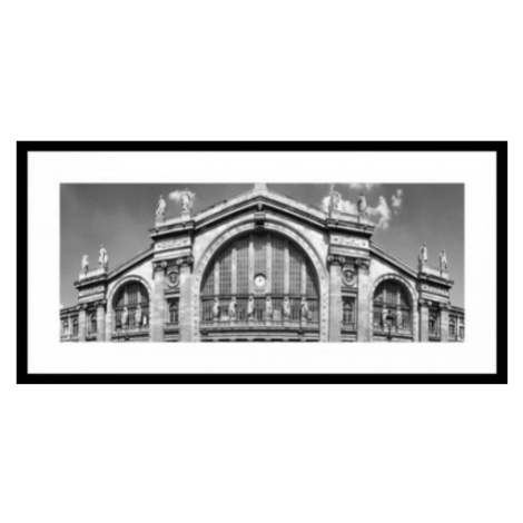 Rámovaný obraz Gare du Nord 80x40 cm, černobílý Asko