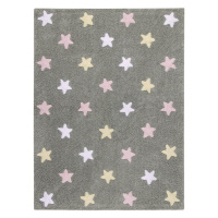 Lorena Canals koberce Pro zvířata: Pratelný koberec Tricolor Stars Grey-Pink - 120x160 cm