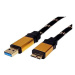 ROLINE Gold USB 3.0 SuperSpeed USB 3.0 A(M) -> micro USB 3.0 B(M), 0.8m - černo/zlatý