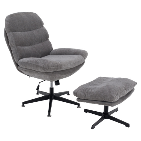 Luxusní otočné křeslo s podnoží, světle šedá/černá, DARIEN Tempo Kondela