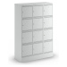 LISTA Skříň pro nabíjení akumulátorů s uzamykatelnými boxy, s 3 x 4 boxy, 2 x 230 V, šedá