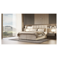 SFAB Kontinentální čalouněná postel VENUS (160x200 cm) Látka Velutto: Velutto 02 - Béžová