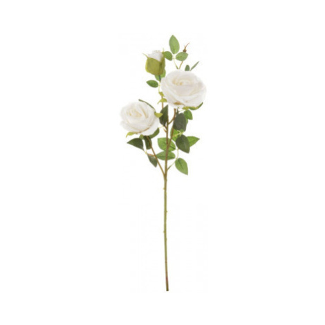 Umělá květina Růže s poupětem 65 cm, bílá Asko