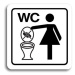 Accept Piktogram "zákaz vhazování předmětů do WC" (80 × 80 mm) (bílá tabulka - černý tisk)