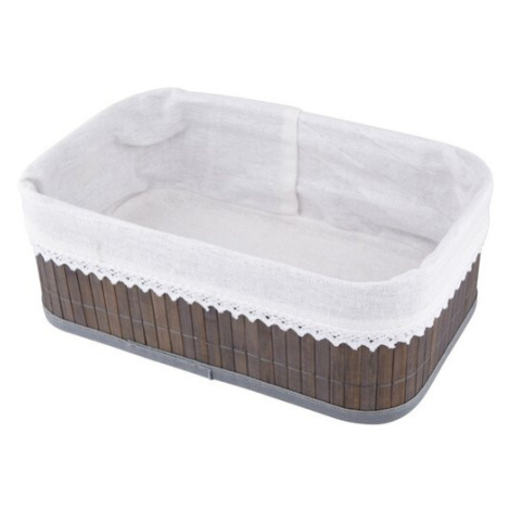 Altom Bambusový úložný košík s krajkou, 28 x 18 x 10 cm