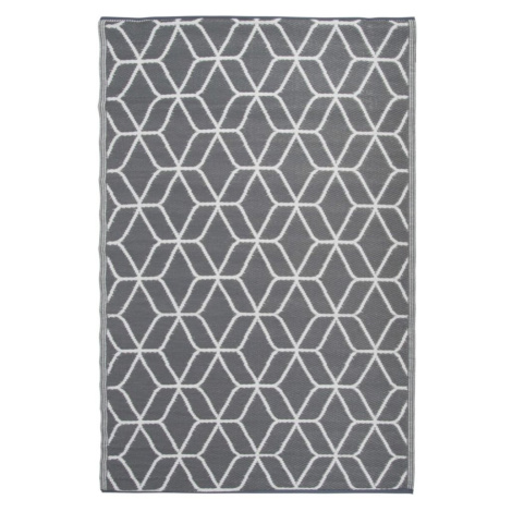 Venkovní koberec 121x180 cm Dekorhome Vzor půlměsíc šedá / bílá,Venkovní koberec 121x180 cm Deko vidaXL