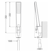 MEXEN/S R72 Royo vanová baterie se sprchou set, černá 7223R72-70