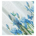 ArtFir Záclona ALA P | modré květiny 150 x 60 cm