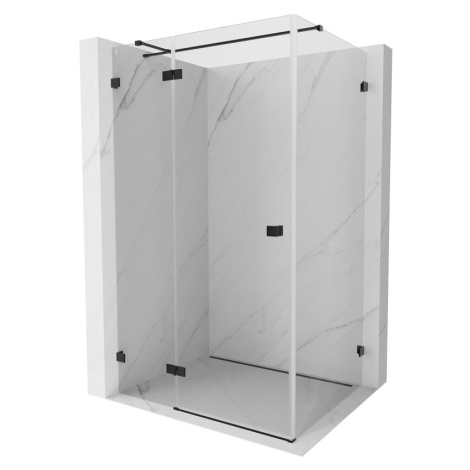 MEXEN/S Lunar T sprchový kout dveře křídlové levá 140 x 90, transparent, černá 834T-140-090-70-0