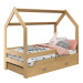Dětská postel DOMEČEK D3 borovice 80 x 160 cm Matrace: Matrace COMFY HR 10 cm, Rošt: S lamelovým