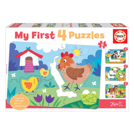 Puzzle pro nejmenší My Farm Mother&Babies Progressive Educa máma a miminka 5-6-7-8 dílů od 24 mě