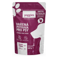 Yoggies Vařená potrava pro psy – krůtí a králičí maso s dýňovými semínky 650g