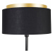 Moderní stojací lampa černá s odstínem černé se zlatem - Simplo