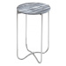 Estila Art-deco luxusní příruční stolek Jaspis s šedou mramorovou deskou a stříbrnou konstrukcí 