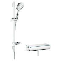 Sprchový systém Hansgrohe Raindance Select E na stěnu s termostatickou baterií bílá/chrom 270384