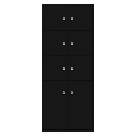 BISLEY LateralFile™ Lodge, s 8 uzamykatelnými boxy, výška 6 x 375 mm, 2 x 755 mm, černá