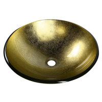 SAPHO SHAY skleněné umyvadlo na desku Ø 42 cm, zlatá 2501-22