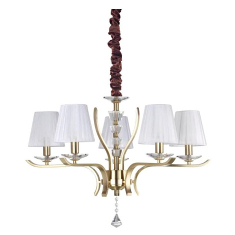 Ideal Lux - Lustr na řetězu PEGASO 5xE14/28W/230V pr. 72 cm zlatá 197722