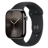 Apple Watch Series 10 46mm Cellular Břidlicově šedý titan s černým sportovním řemínkem - M/L