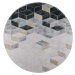 Bílo-šedý pratelný kulatý koberec ø 100 cm – Vitaus