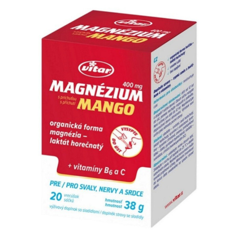 Vitar Magnezium mango 400mg + vitamín B6 + vitamín C 20 sáčků Vitar Veteriane